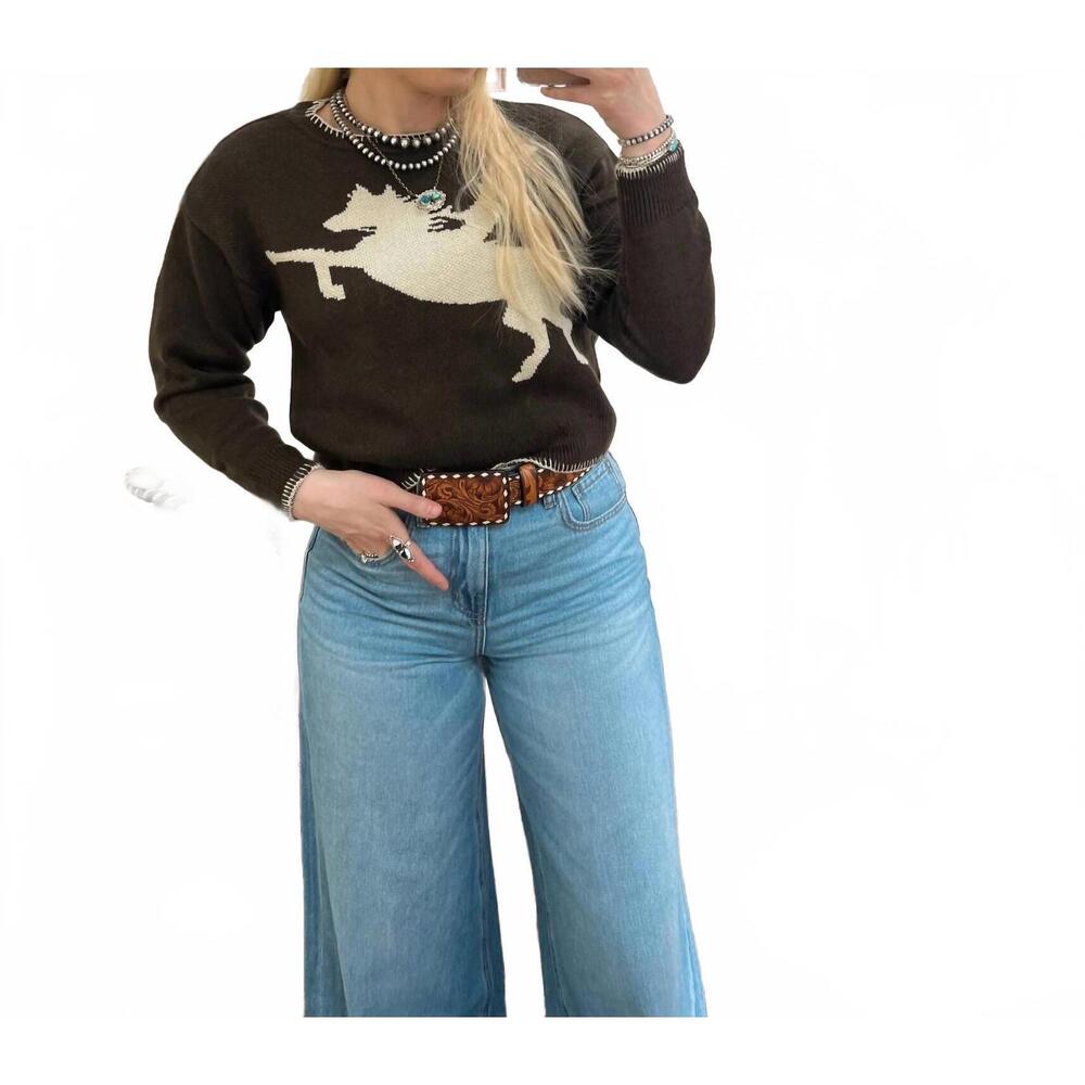 NEW ROCK & ROLL DENIM the wayne sweater in brown